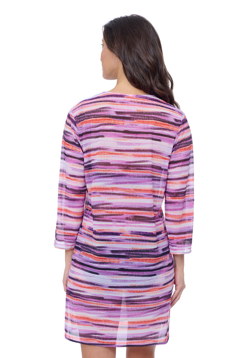 Gottex Profile by Gottex Riga V Neck Mesh Cover-Up Dress