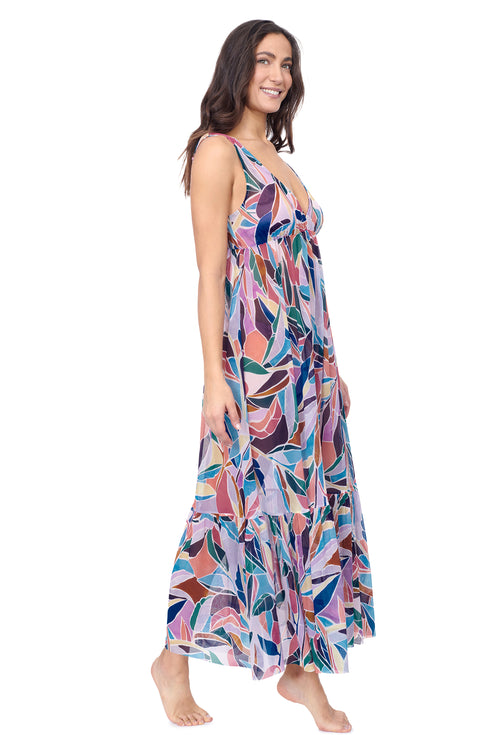 Gottex Profile by Gottex Aura V Neck Maxi Mesh Dress