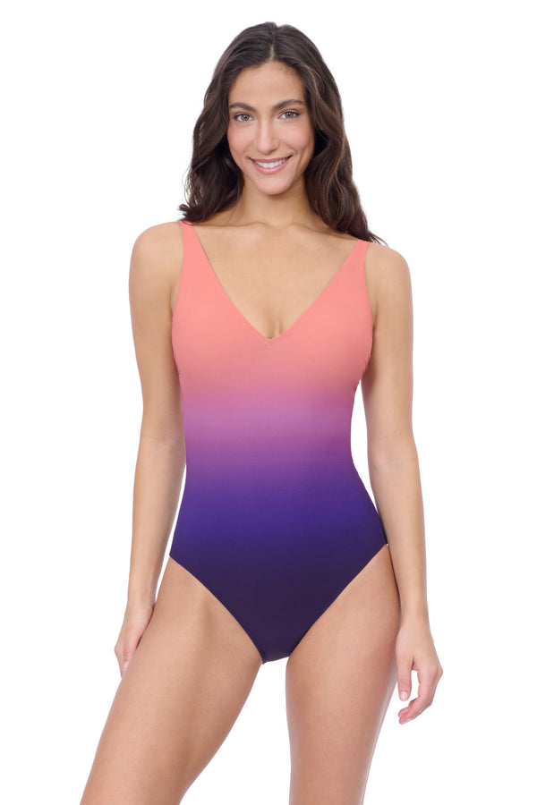 Gottex Profile by Gottex Splendor Ombre V Neck One Piece