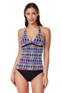 Profile by Gottex Retro Riviera Halter Netted Crochet Tankini Top