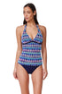 Profile by Gottex Retro Riviera Halter Netted Crochet Tankini Top