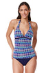 Profile by Gottex Retro Riviera Halter Netted Crochet Tankini Top