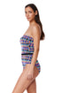 Profile by Gottex Retro Riviera Bandeau Netted Crochet One Piece