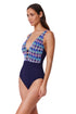 Profile by Gottex Retro Riviera Halter Netted Crochet One Piece Mutli