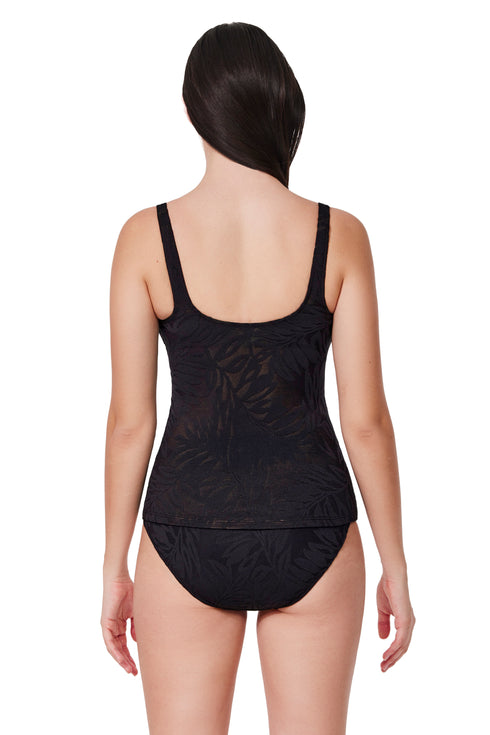 Profile by Gottex Skyfall Textured V-Neck D-Cup Tankini Top