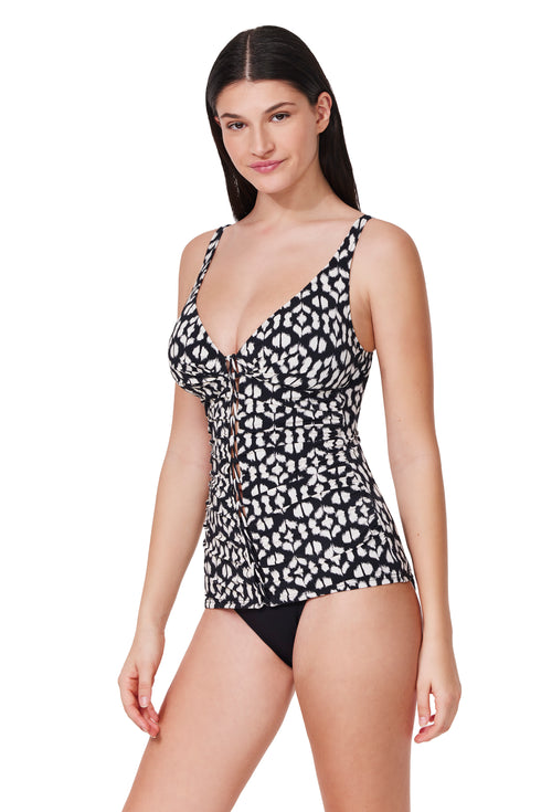 Gottex Profile by Gottex Mantra Braided V-Neck D-Cup Tankini Top