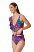 Gottex Profile by Gottex Plantopia Ruffle V Neck Surplice Tankini