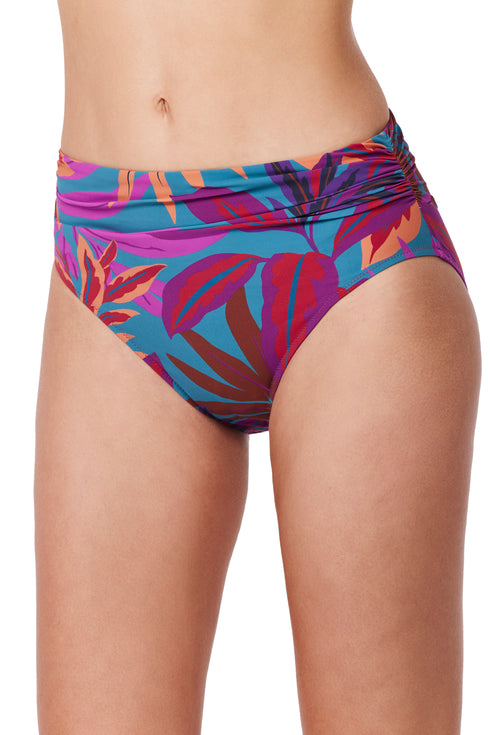 Profile by Gottex Plantopia Shirred High Waist Swim Bottom