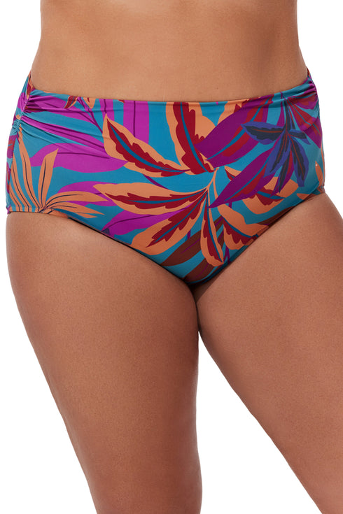 Profile by Gottex Plantopia Plus Size Shirred High Waist Swim Bottom