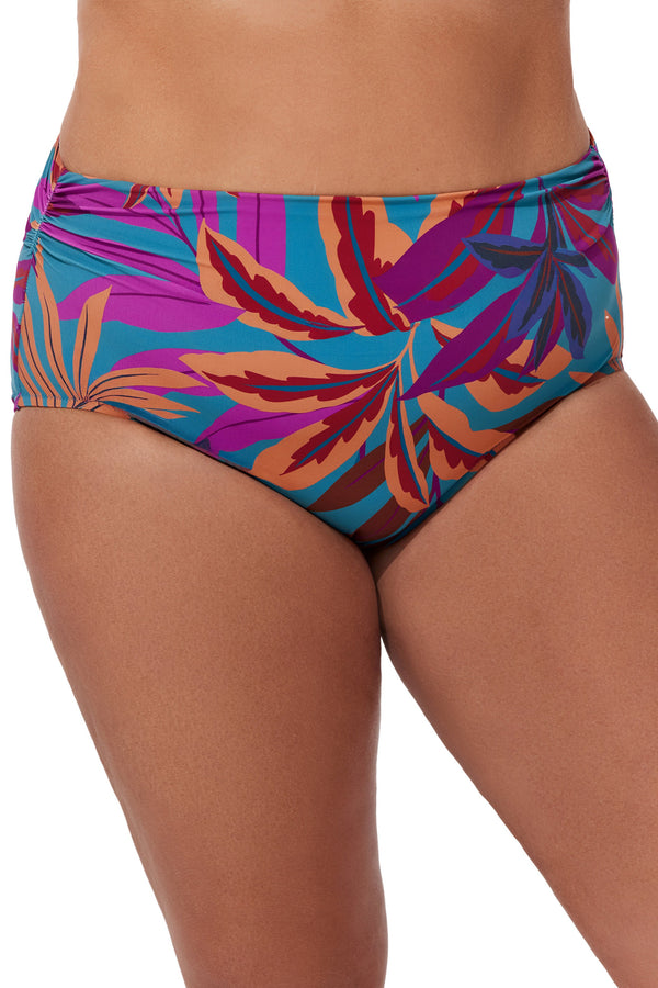 Profile by Gottex Plantopia Plus Size Shirred High Waist Swim Bottom