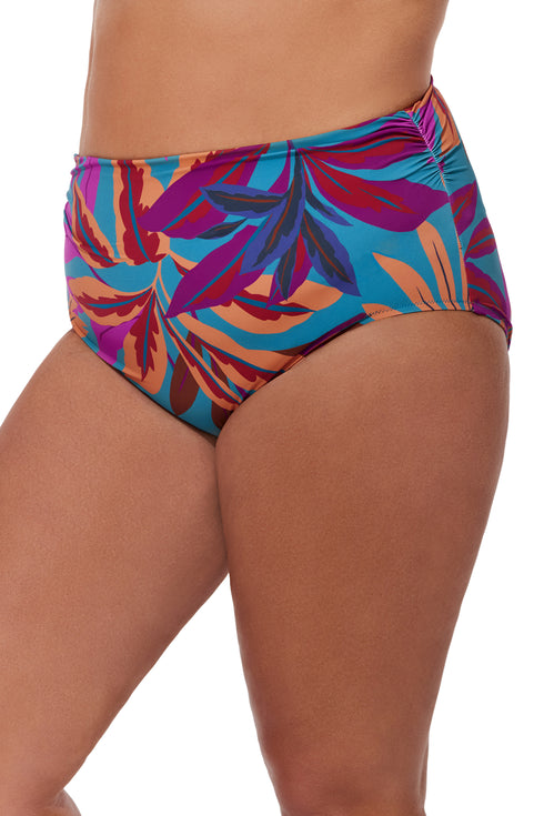 Profile by Gottex Plantopia Plus Size Shirred High Waist Swim Bottom