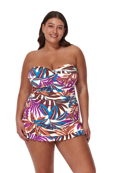 Profile by Gottex Plantopia Plus Size Bandeau Swimdress