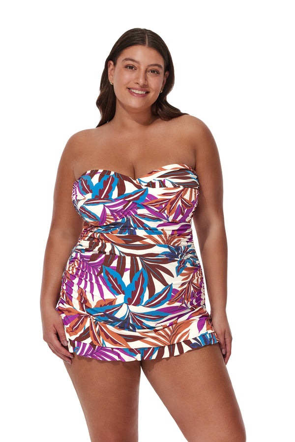 Profile by Gottex Plantopia Plus Size Bandeau Swimdress