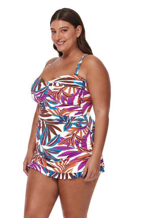 Profile by Gottex Plantopia Plus Size Bandeau Swimdress