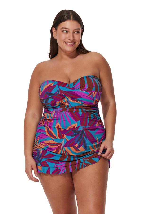 Profile by Gottex Plantopia Plus Size Bandeau Swimdress