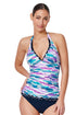 Gottex Profile Canva Tricolore Halter Tankini Top