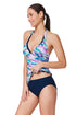 Gottex Profile Canva Tricolore Halter Tankini Top