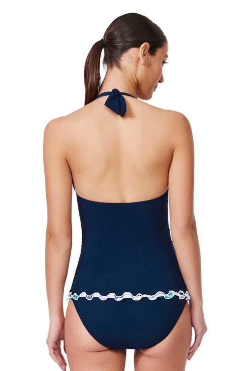 Gottex Profile Canva Tricolore Halter Tankini Top