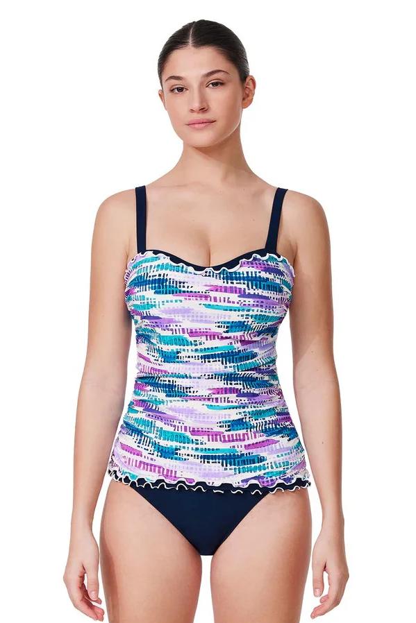 Gottex Profile by Gottex Canva Tricolore D-Cup Tankini Top