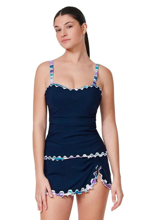 Gottex Profile by Gottex Canva Tricolore D-Cup Tankini Top