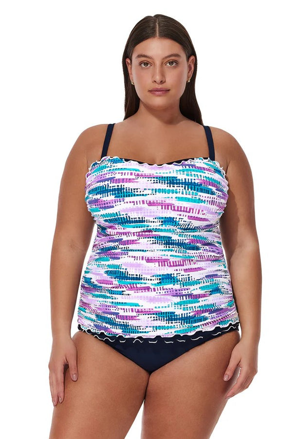 Gottex Profile by Gottex Canva Plus Size Shirred Underwire Tankini Top
