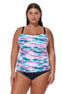 Gottex Profile by Gottex Canva Plus Size Shirred Underwire Tankini Top