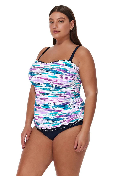 Gottex Profile by Gottex Canva Plus Size Shirred Underwire Tankini Top