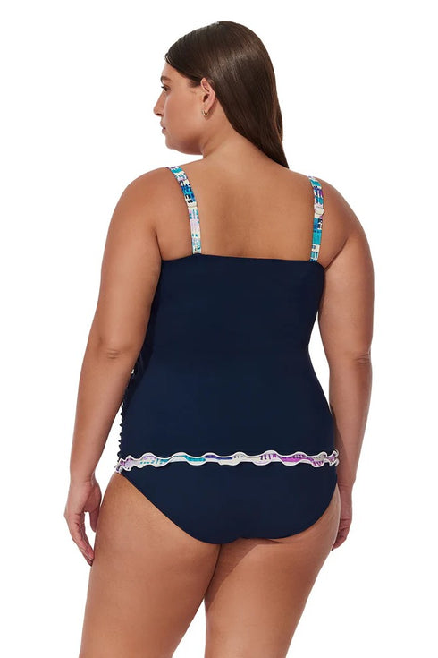 Gottex Profile by Gottex Canva Plus Size Shirred Underwire Tankini Top