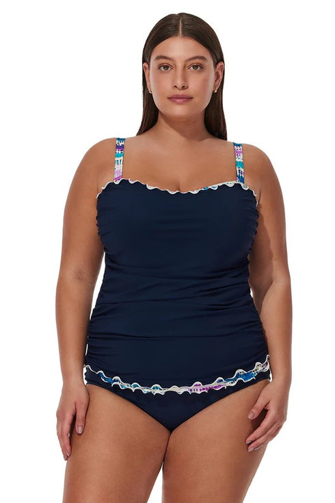 Gottex Profile by Gottex Canva Plus Size Shirred Underwire Tankini Top