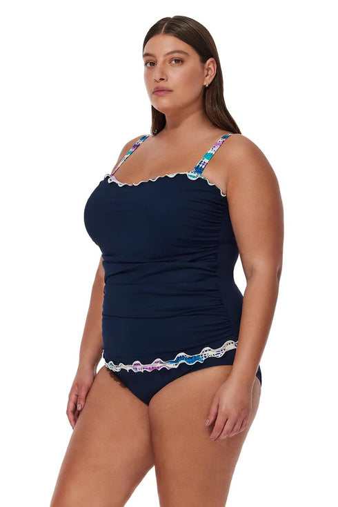 Gottex Profile by Gottex Canva Plus Size Shirred Underwire Tankini Top