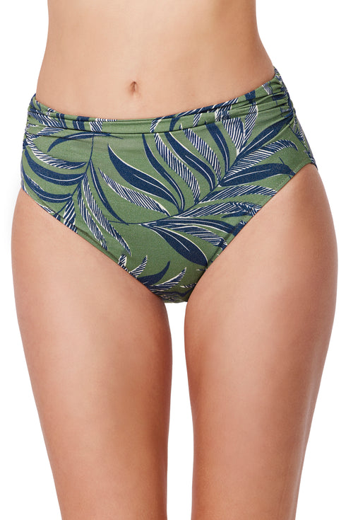 Gottex Profile by Gottex La Palm Shirred High Waist Swim Bottom