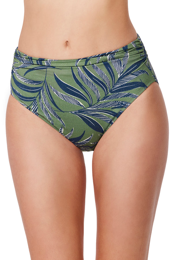 Gottex Profile by Gottex La Palm Shirred High Waist Swim Bottom