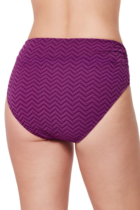 Gottex Profile by Gottex Medina Textured Shirred High Waist Swim Bottom