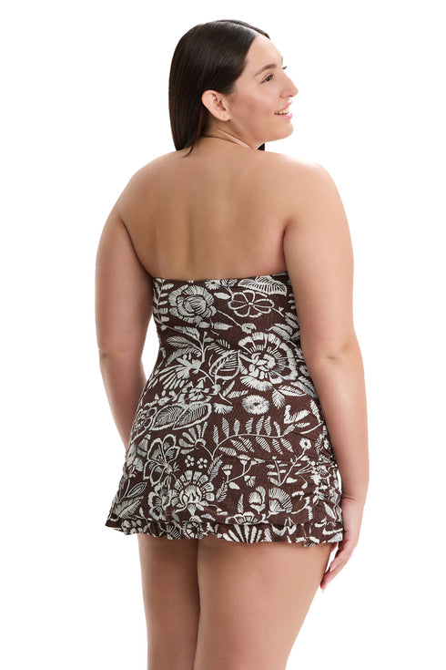 Gottex Profile by Gottex Garden Mist Plus Size Bandeau Swimdress