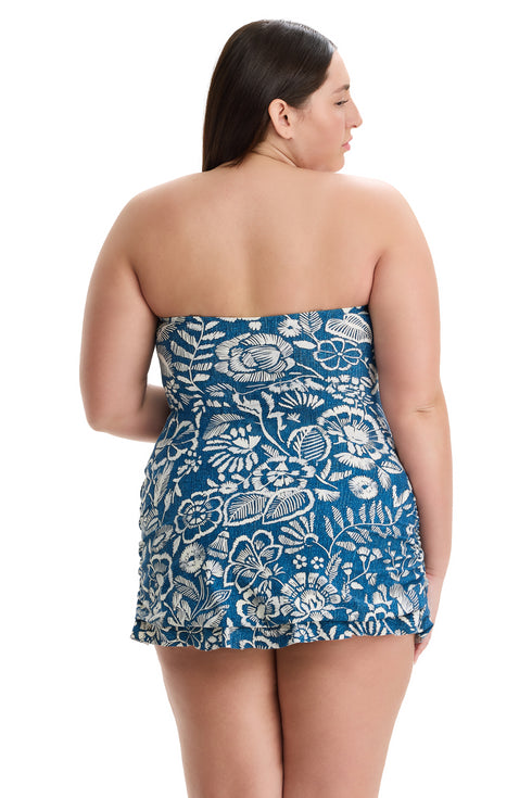 Gottex Profile by Gottex Garden Mist Plus Size Bandeau Swimdress