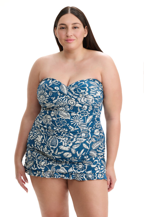 Gottex Profile by Gottex Garden Mist Plus Size Bandeau Swimdress