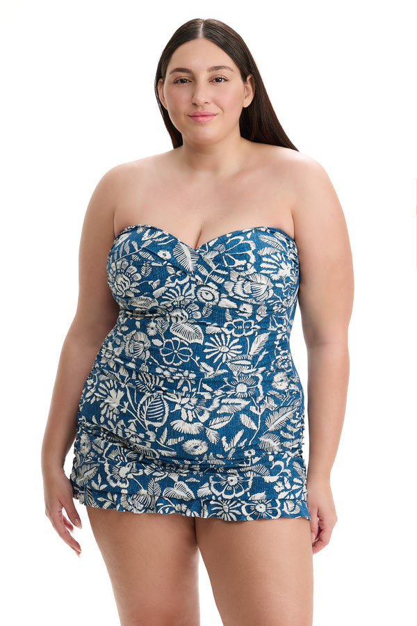 Gottex Profile by Gottex Garden Mist Plus Size Bandeau Swimdress