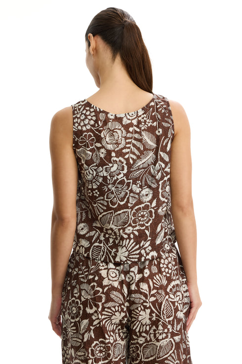 Gottex Profile by Gottex Garden Mist Linen High Neck Top