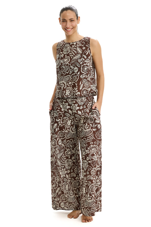 Gottex Profile by Gottex Garden Mist Linen High Neck Top