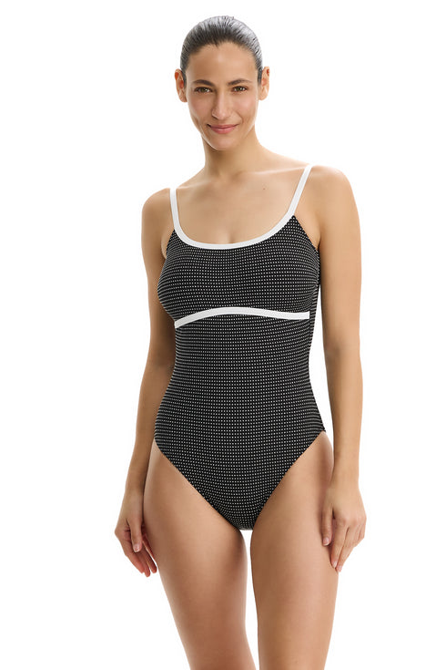 Gottex Profile by Gottex Dottie Delight Textured Square Neck One Piece