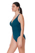 Profile by Gottex Tutti Frutti D-Cup V-Neck Gold Beaded One Piece
