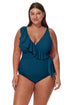 Gottex Profile by Gottex Tutti Frutti Plus Size Ruffle Surplice One Piece