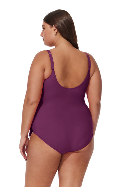 Gottex Profile by Gottex Tutti Frutti Plus Size Ruffle Surplice One Piece
