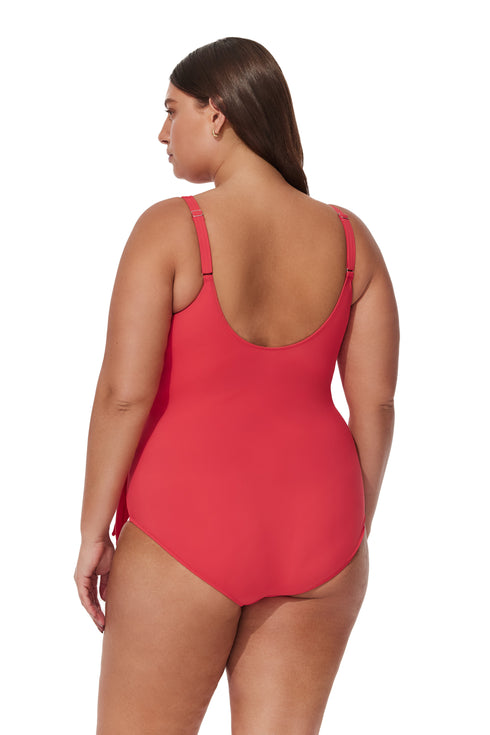 Gottex Profile by Gottex Tutti Frutti Plus Size Ruffle Surplice One Piece