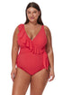 Gottex Profile by Gottex Tutti Frutti Plus Size Ruffle Surplice One Piece