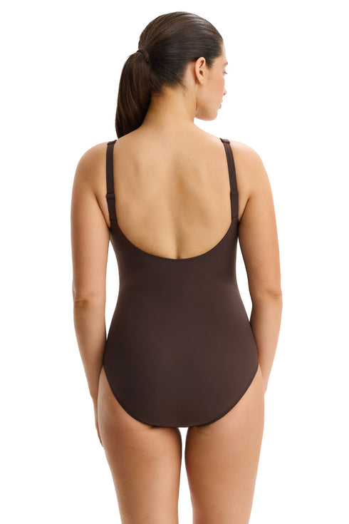 Gottex Profile by Gottex Tutti Frutti D-Cup V-Neck Gold Beaded One Piece