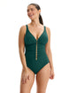 Gottex Profile by Gottex Tutti Frutti D-Cup V-Neck Gold Beaded One Piece
