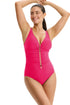 Gottex Profile by Gottex Tutti Frutti D-Cup V-Neck Gold Beaded One Piece