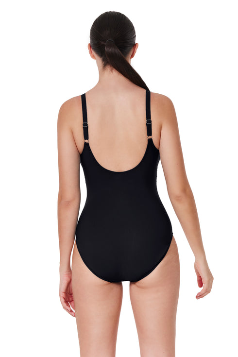 Gottex Profile by Gottex Tutti Frutti D-Cup V-Neck Gold Beaded One Piece