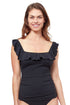Gottex Profile By Gottex Tutti Frutti Square Neck Ruffle Tankini Top